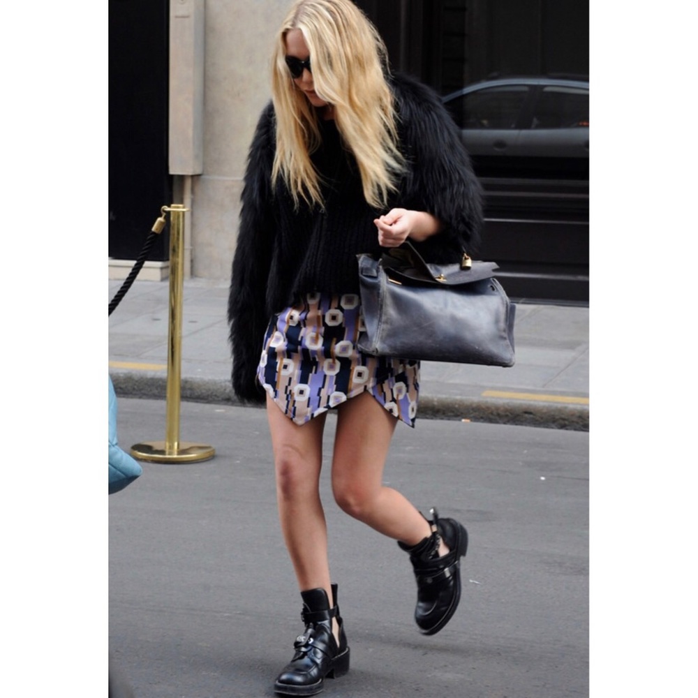 Black shaggy faux fur coat